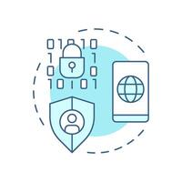 HTTPS secure origin soft blue concept icon. Prevent data interception. Characteristic of PWAs. Round shape line illustration. Abstract idea. Graphic design. Easy to use in presentation vector