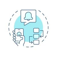 App like experience soft blue concept icon. Function as native mobile applications. Feature of PWAs. Round shape line illustration. Abstract idea. Graphic design. Easy to use in presentation vector
