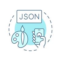 Web app manifest soft blue concept icon. JSON file providing metadata for application. Component of PWAs. Round shape line illustration. Abstract idea. Graphic design. Easy to use in presentation vector