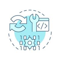Service worker soft blue concept icon. Background script running separately from webpage. Component of PWAs. Round shape line illustration. Abstract idea. Graphic design. Easy to use in presentation vector