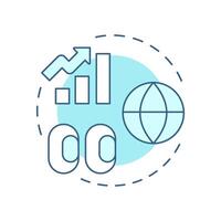 Increasing page views soft blue concept icon. Attracting website users methods. Benefit of PWAs. Round shape line illustration. Abstract idea. Graphic design. Easy to use in presentation vector