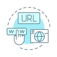 Linkable soft blue concept icon. Share via URLs without requiring downloads. Characteristic of PWAs. Round shape line illustration. Abstract idea. Graphic design. Easy to use in presentation vector