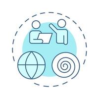 Spiral career soft blue concept icon. Team work, cooperation. Workforce, employees. Round shape line illustration. Abstract idea. Graphic design. Easy to use in infographic, presentation vector