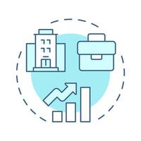 Linear career soft blue concept icon. Corporate growth, professional. Business, company. Round shape line illustration. Abstract idea. Graphic design. Easy to use in infographic, presentation vector