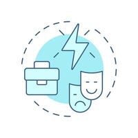 Reactive career planning soft blue concept icon. Professional success, employment. Round shape line illustration. Abstract idea. Graphic design. Easy to use in infographic, presentation vector