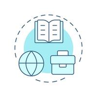 Career exploration soft blue concept icon. Job search, networking. Online research. Round shape line illustration. Abstract idea. Graphic design. Easy to use in infographic, presentation vector