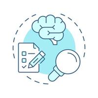 Self assessment soft blue concept icon. Professional growth. Career development. Test, knowledge. Round shape line illustration. Abstract idea. Graphic design. Easy to use in infographic vector