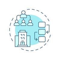 Organisational chart soft blue concept icon. Corporate hierarchy, company structure. Round shape line illustration. Abstract idea. Graphic design. Easy to use in infographic, presentation vector