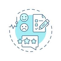 Employee engagement survey soft blue concept icon. Feedback checklist, review. Round shape line illustration. Abstract idea. Graphic design. Easy to use in infographic, presentation vector