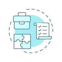 Roles and career levels soft blue concept icon. Job application, business compliance. Round shape line illustration. Abstract idea. Graphic design. Easy to use in infographic, presentation vector