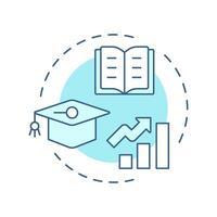 Training program soft blue concept icon. Professional development, growth. Learning, knowledge. Round shape line illustration. Abstract idea. Graphic design. Easy to use in infographic vector