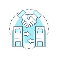 Lateral transactions soft blue concept icon. Same hierarchical level. Type of intra group operations. Round shape line illustration. Abstract idea. Graphic design. Easy to use in booklet vector