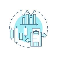 Stock transactions soft blue concept icon. Transfer and issuance of equity. Intercompany operations. Round shape line illustration. Abstract idea. Graphic design. Easy to use in booklet vector