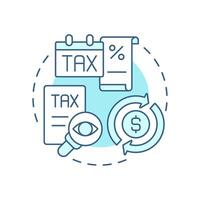 Tax implications analysis soft blue concept icon. Finances control. Intercompany transaction process. Round shape line illustration. Abstract idea. Graphic design. Easy to use in booklet vector