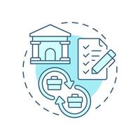 Standardize processes soft blue concept icon. Finances regulation. Best practice for intercompany accounting. Round shape line illustration. Abstract idea. Graphic design. Easy to use in booklet vector