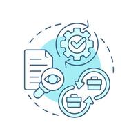 Intercompany reconciliation soft blue concept icon. Automation tools. Best practice for intra group accounting. Round shape line illustration. Abstract idea. Graphic design. Easy to use in booklet vector
