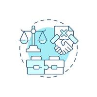 Elimination of reciprocal transactions soft blue concept icon. Benefit of intercompany accounting processes. Round shape line illustration. Abstract idea. Graphic design. Easy to use in booklet vector