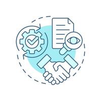 Efficiency in audits soft blue concept icon. Accurate record. Benefit of intercompany accounting transactions. Round shape line illustration. Abstract idea. Graphic design. Easy to use in booklet vector