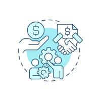 Strengthening financial relationships soft blue concept icon. Benefit of intercompany accounting transactions. Round shape line illustration. Abstract idea. Graphic design. Easy to use in booklet vector