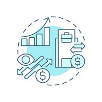 Optimizes cash flow soft blue concept icon. Managing payments. Benefit of intercompany accounting transactions. Round shape line illustration. Abstract idea. Graphic design. Easy to use in booklet vector