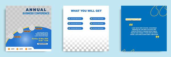 social media post template for online webinar, conference, training, seminar, course, and learning . Minimal modern and simple style. vector