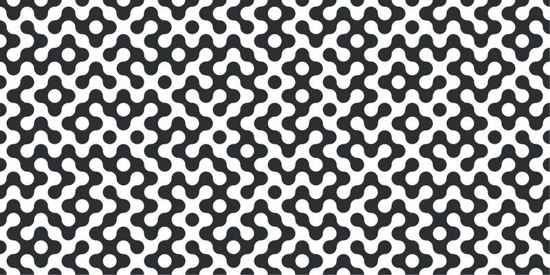 Organic black maze pattern with circular dots