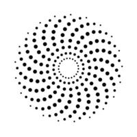Spiral halftone circle design with radial arms vector