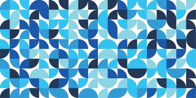 Blue geometric tile pattern with modern shapes vector
