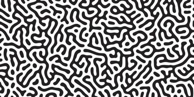 Organic black maze blob pattern on white background vector