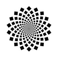 Spiral grid of black square shapes vector