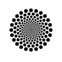 Spiral halftone circle pattern with depth illusion vector