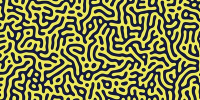 Yellow maze blob pattern with dark navy lines vector