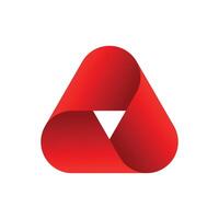 Red gradient triangle loop icon on white vector