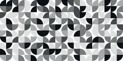 Grayscale geometric tile pattern with circular forms vector