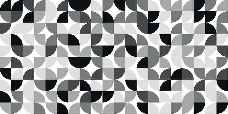 Grayscale geometric tile pattern with circular forms
