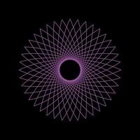 Vivid magenta spirograph with dark background vector
