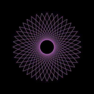 Vivid magenta spirograph with dark background