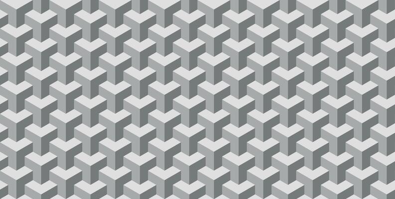 Geometric block cube pattern with stacked illusion