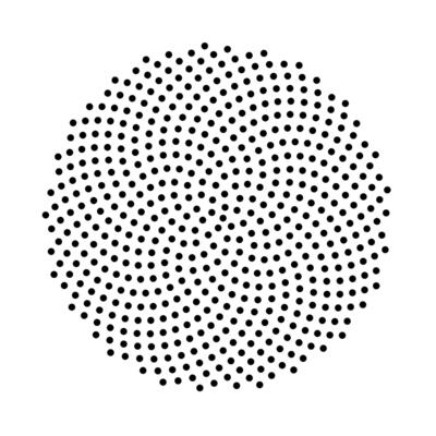 Black dot spiral pattern with smooth distribution