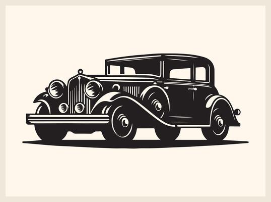 Retro Classic Car for Old-Fashioned Auto Designs