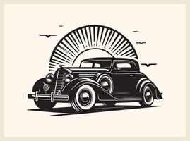 Beautiful Classic Car for Historical Automobile Art vector