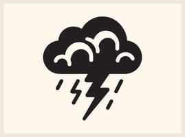 Bold Cloud with Thunderbolt for Weather and Nature Concepts vector
