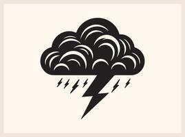 Dark Cloud with Thunderbolt for Dramatic and Mysterious Designs vector