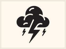 Iconic Cloud with Thunderbolt for Meteorology and Storm Concepts vector
