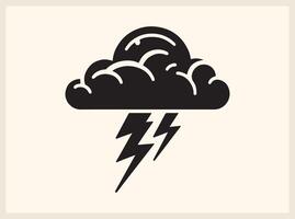 Electrifying Cloud with Thunderbolt for Bold and Striking Artwork vector