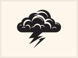 High-Energy Cloud with Thunderbolt for Strong and Powerful Visuals vector