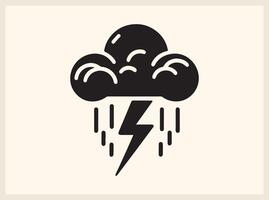 Stormy Cloud with Thunderbolt for Rain and Thunder Themes vector