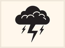 Expressive Cloud with Thunderbolt for Lightning and Storm Illustrations vector