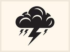 Artistic Cloud with Thunderbolt for Weather-Related Creations vector