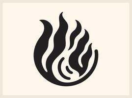 Simple Abstract Fire Flame for Clean and Striking Art vector